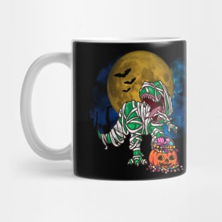 Halloween Kids T-rex Pumpkin Dinosaur Mummy Mug